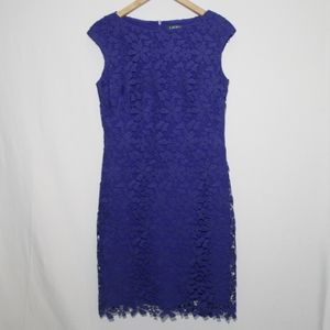 Lauren Ralph Lauren Women's Lace Bateau-Neck Dress